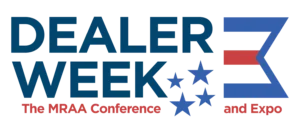 Dealer Week exhibition branding with stars and the text “The MRAA Conference and Expo.”