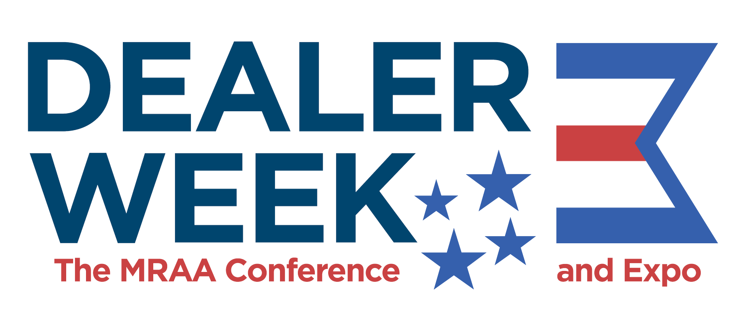 Dealer Week exhibition branding with stars and the text “The MRAA Conference and Expo.”